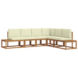 vidaXL Outdoor Sofa Set 6 Piece Natural Solid Acacia Wood