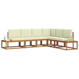 vidaXL Outdoor Sofa Set 6 Piece Natural Solid Acacia Wood