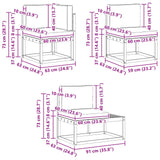 vidaXL Outdoor Sofa Set 6 Piece Natural Solid Acacia Wood