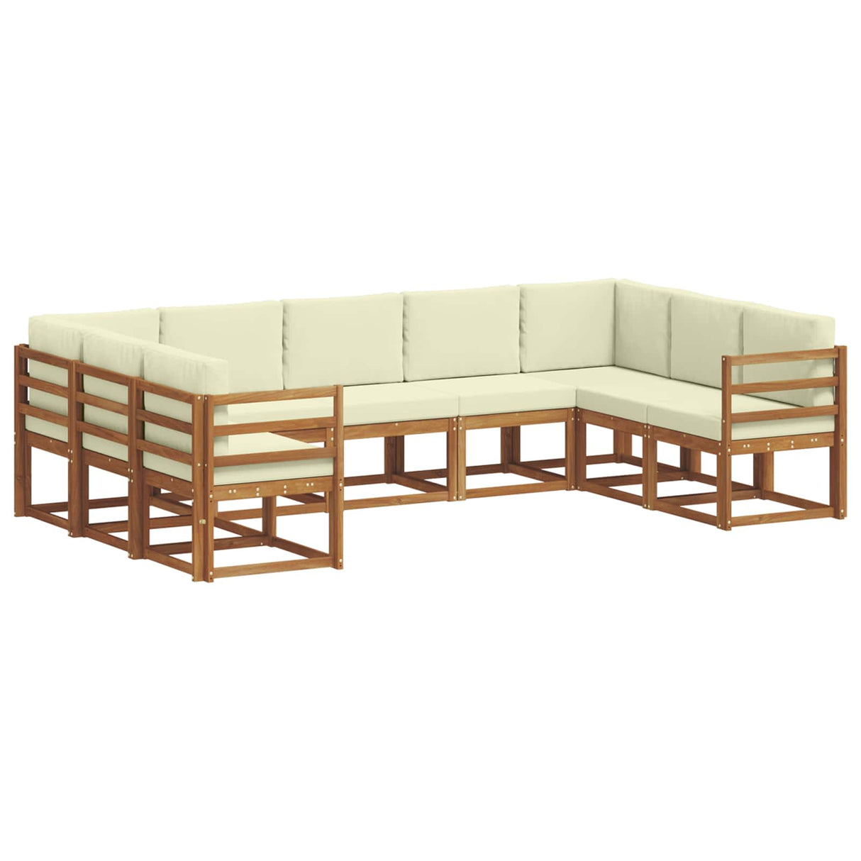 vidaXL Buiten bank set 9 pcs Naturel Massief Acacia Hout