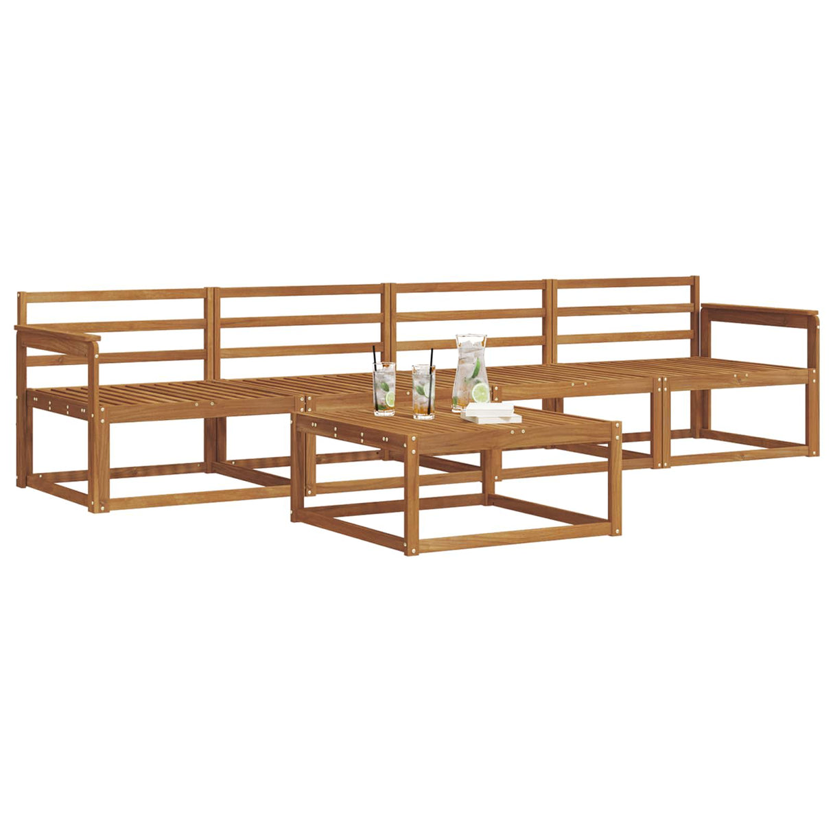 vidaXL Buiten bank set 5 pcs Naturel Massief Acacia Hout