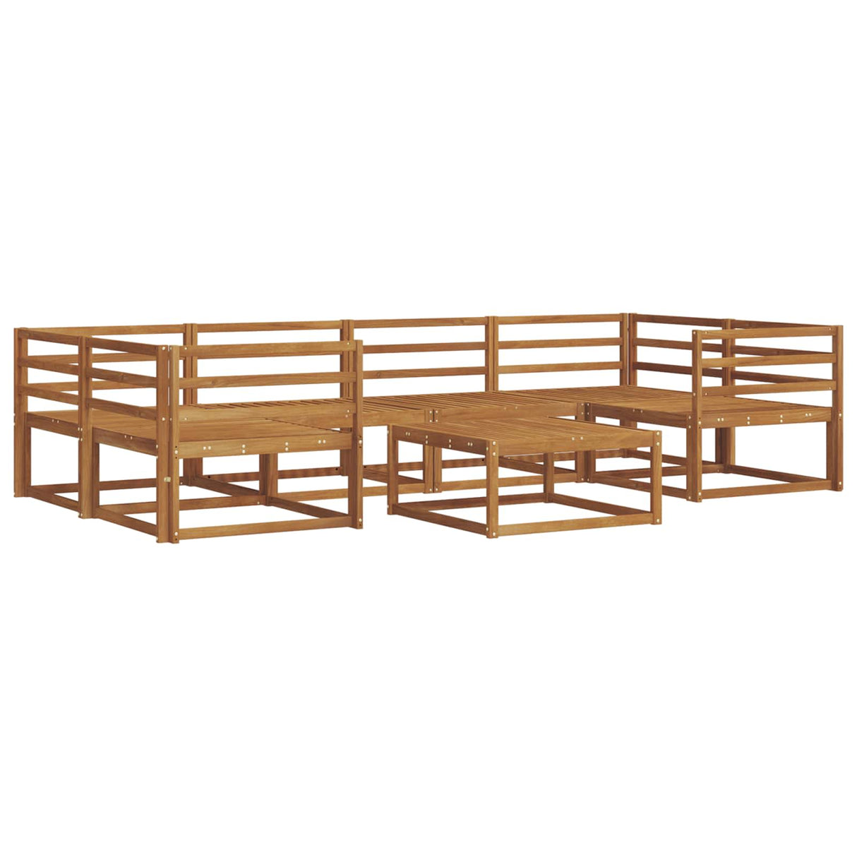 vidaXL Ensemble de 7 bancs de jardin en bois d'acacia massif Naturel