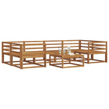 vidaXL Ensemble de 7 bancs de jardin en bois d'acacia massif Naturel