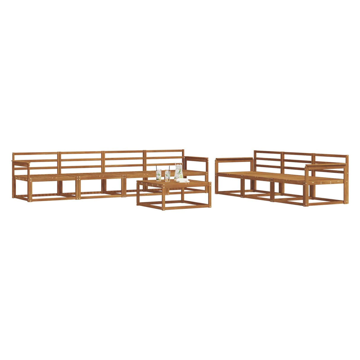 vidaXL Buiten bank set 8 pcs Naturel Massief Acacia Hout