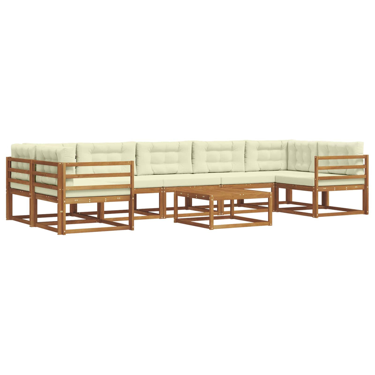 vidaXL Outdoor sofa set 8 pcs Natural Solid Acacia Wood