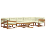 vidaXL Outdoor sofa set 8 pcs Natural Solid Acacia Wood