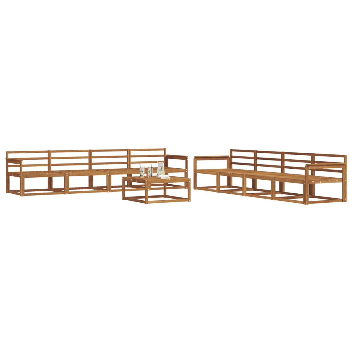 vidaXL Outdoor Sofa Set 9 pcs Natural Solid Acacia Wood