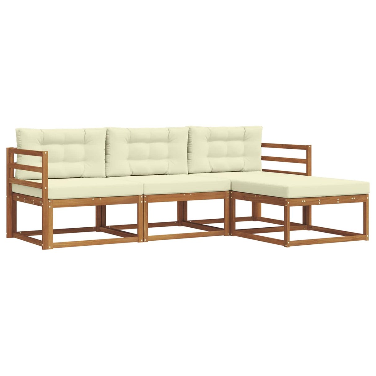 vidaXL Outdoor Sofa Set 4 pcs Natural Solid Acacia Wood