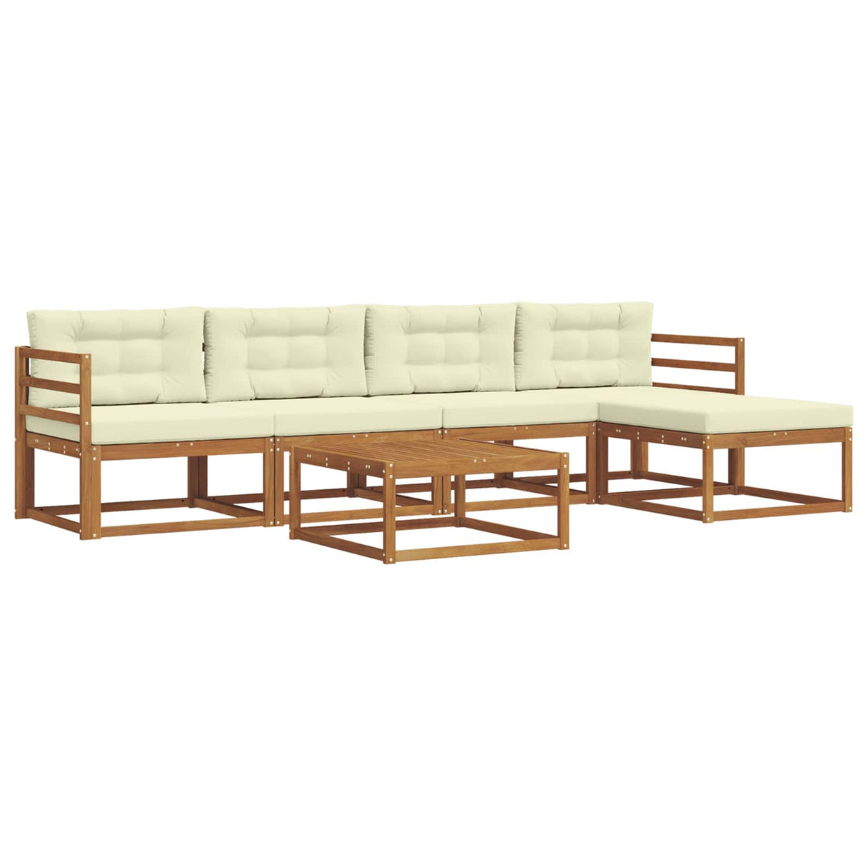 vidaXL Buiten bank set 6 pcs Naturel Massief Acacia Hout