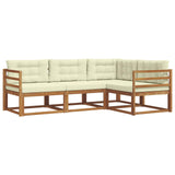 vidaXL Outdoor Sofa Set 4 pcs Natural Solid Acacia Wood