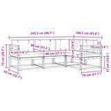 vidaXL Outdoor Sofa Set 4 pcs Natural Solid Acacia Wood
