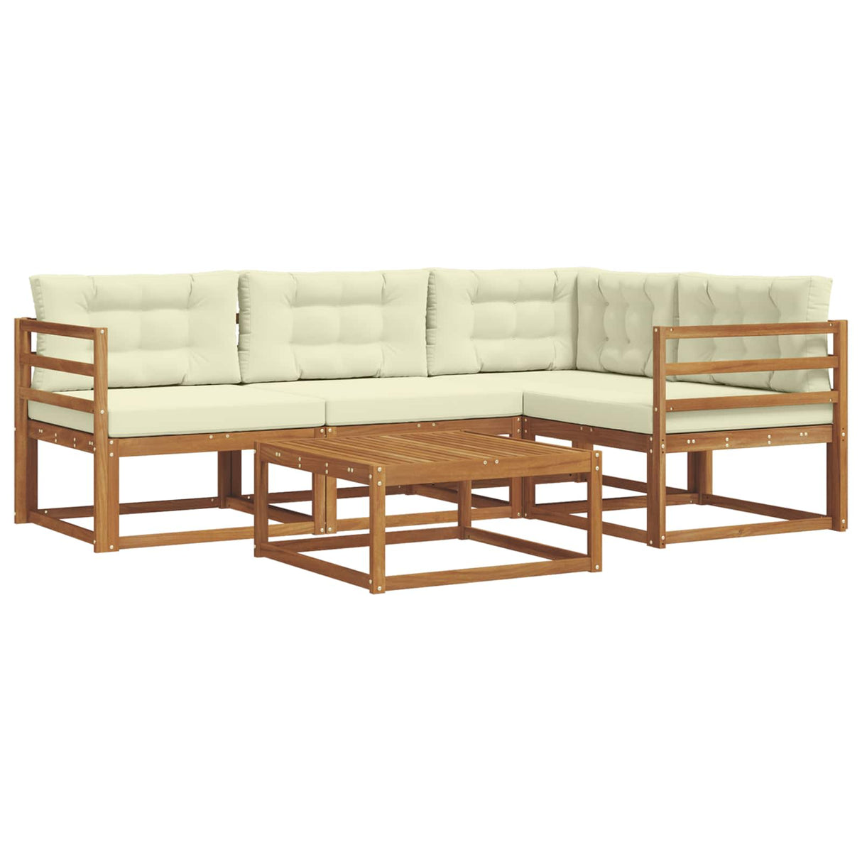 vidaXL Ensemble canapé d'extérieur 5 pcs Bois d'acacia massif naturel