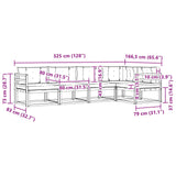 vidaXL Outdoor Sofa Set 5 pcs Natural Solid Acacia Wood