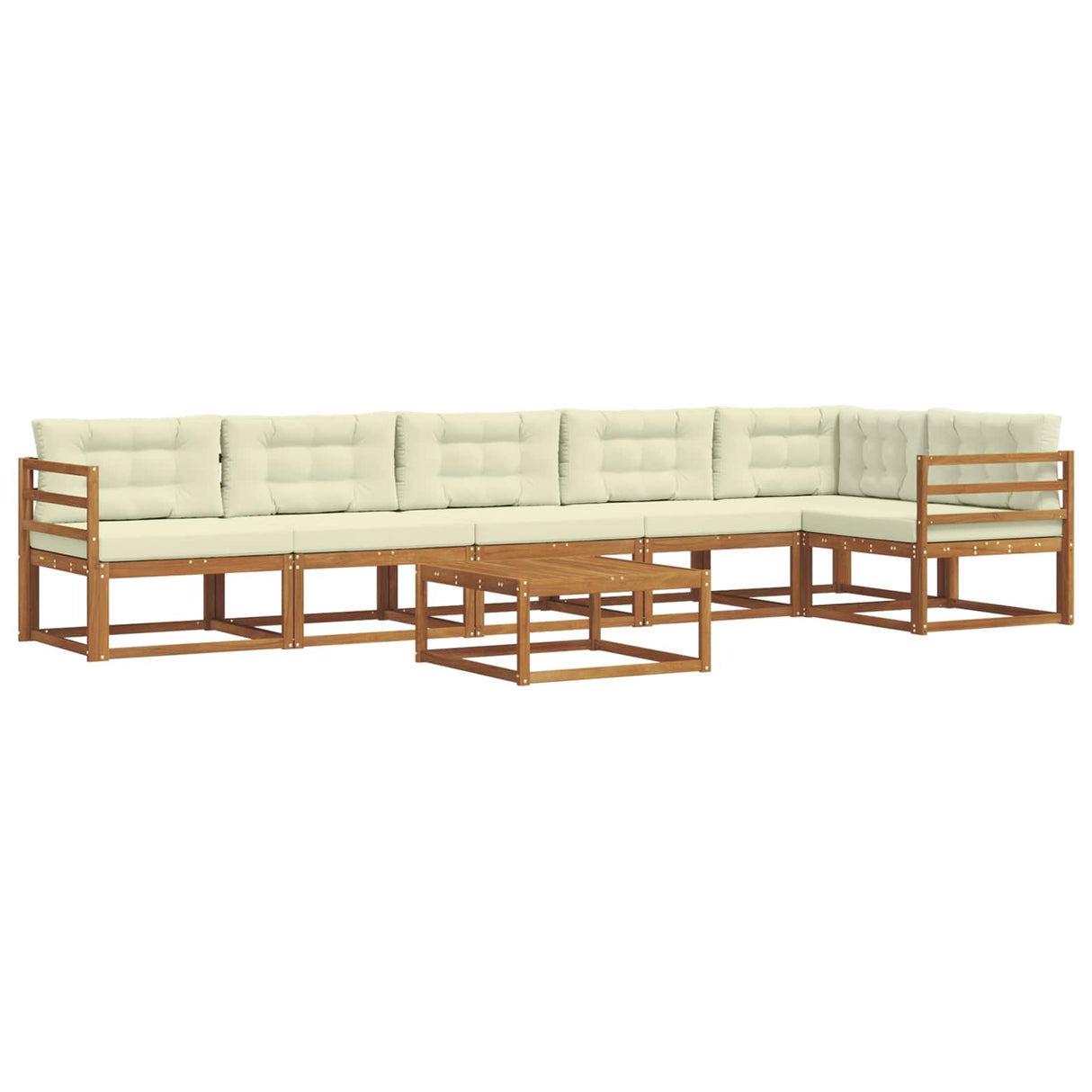 vidaXL Buiten bank set 7 pcs Naturel Massief Acacia Hout