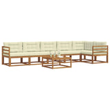 vidaXL Buiten bank set 7 pcs Naturel Massief Acacia Hout