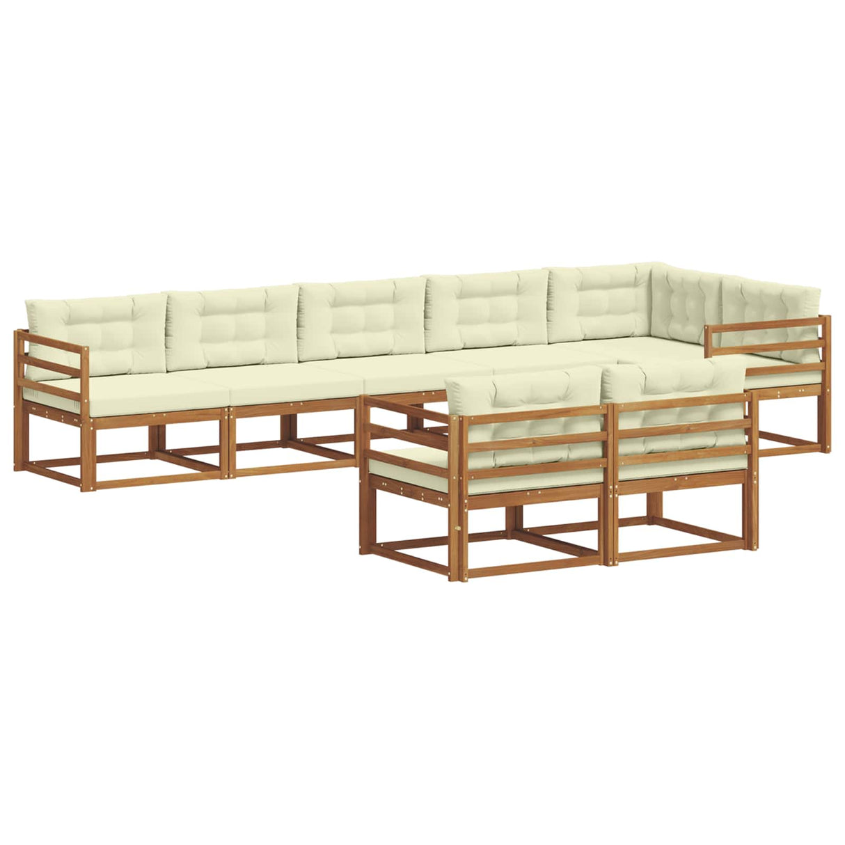 vidaXL Salon de jardin 8 pcs Bois d'acacia massif Naturel