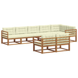vidaXL Salon de jardin 8 pcs Bois d'acacia massif Naturel