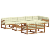 vidaXL Buiten bank set 9 pcs Naturel Massief Acacia Hout