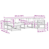vidaXL Ensemble salon de jardin 6 pcs Bois d'acacia massif Naturel