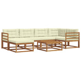 vidaXL Salon de jardin 7 pcs Bois d'acacia massif Naturel