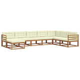 vidaXL Outdoor lounge set 8 pcs Natural Solid Acacia Wood