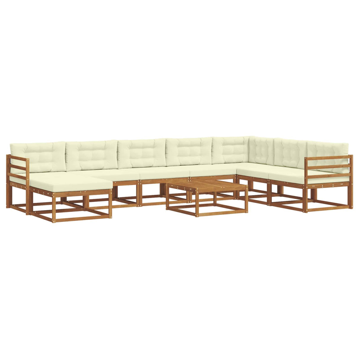 vidaXL Ensemble de salon de jardin 9 pcs Bois d'acacia massif Naturel