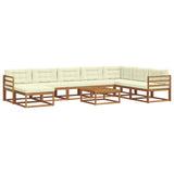 vidaXL Ensemble de salon de jardin 9 pcs Bois d'acacia massif Naturel