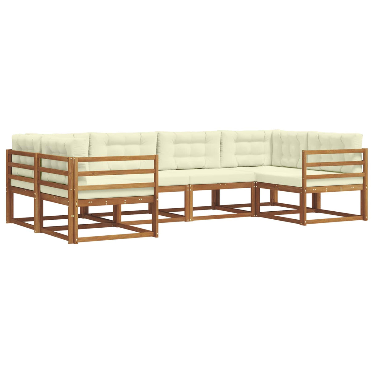 vidaXL Outdoor Sofa Set 6 pcs Natural Solid Acacia Wood