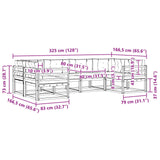 vidaXL Outdoor Sofa Set 6 pcs Natural Solid Acacia Wood