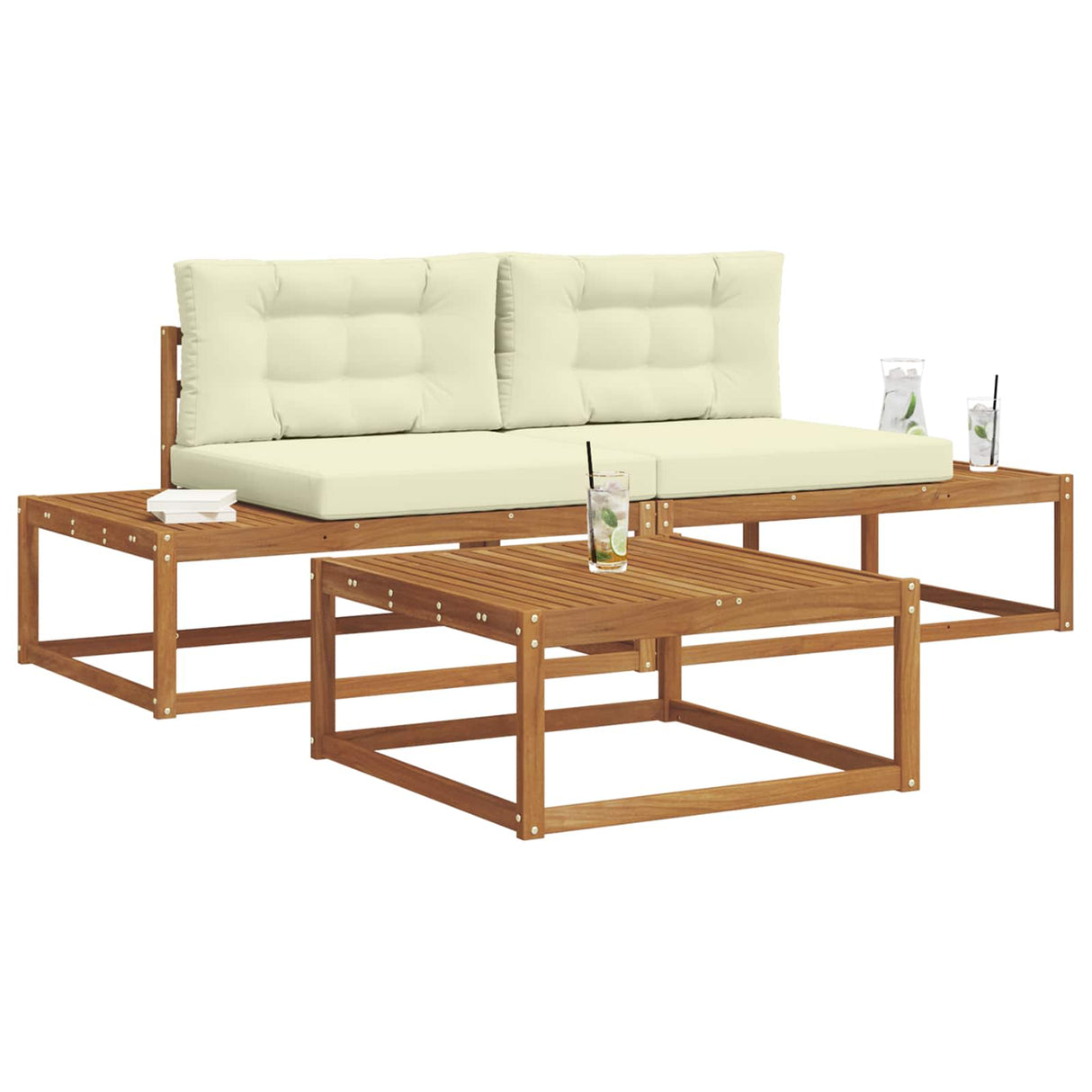 vidaXL Buiten bank set 3 Stuk Naturel Massief Acacia Hout