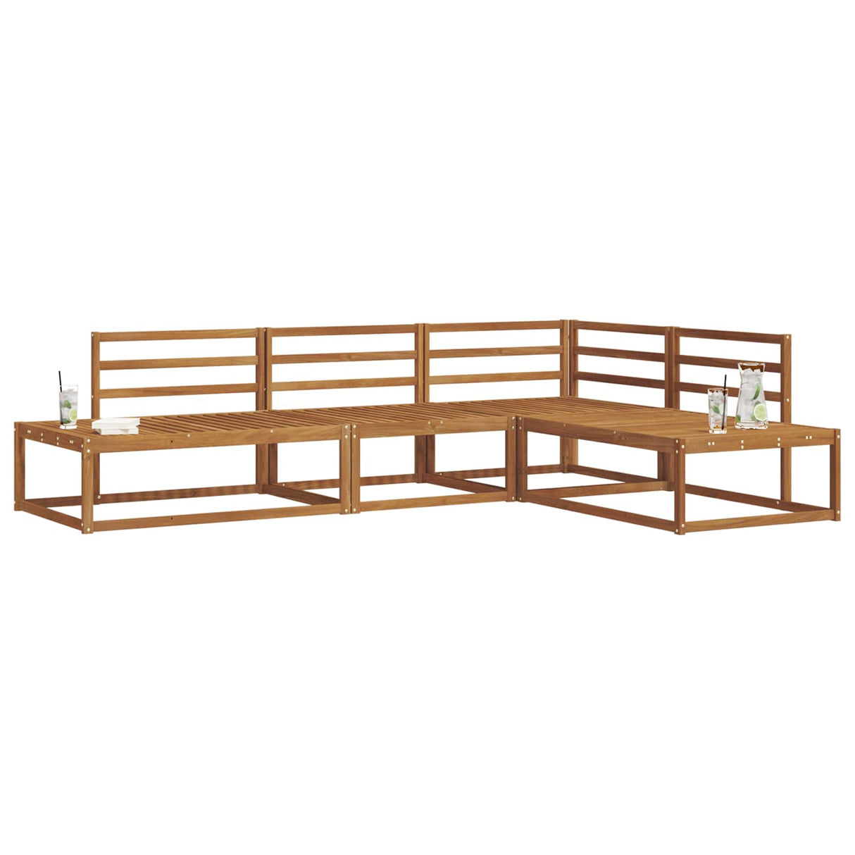 vidaXL Buiten bank set 4 Stuk Naturel Massief Acacia Hout