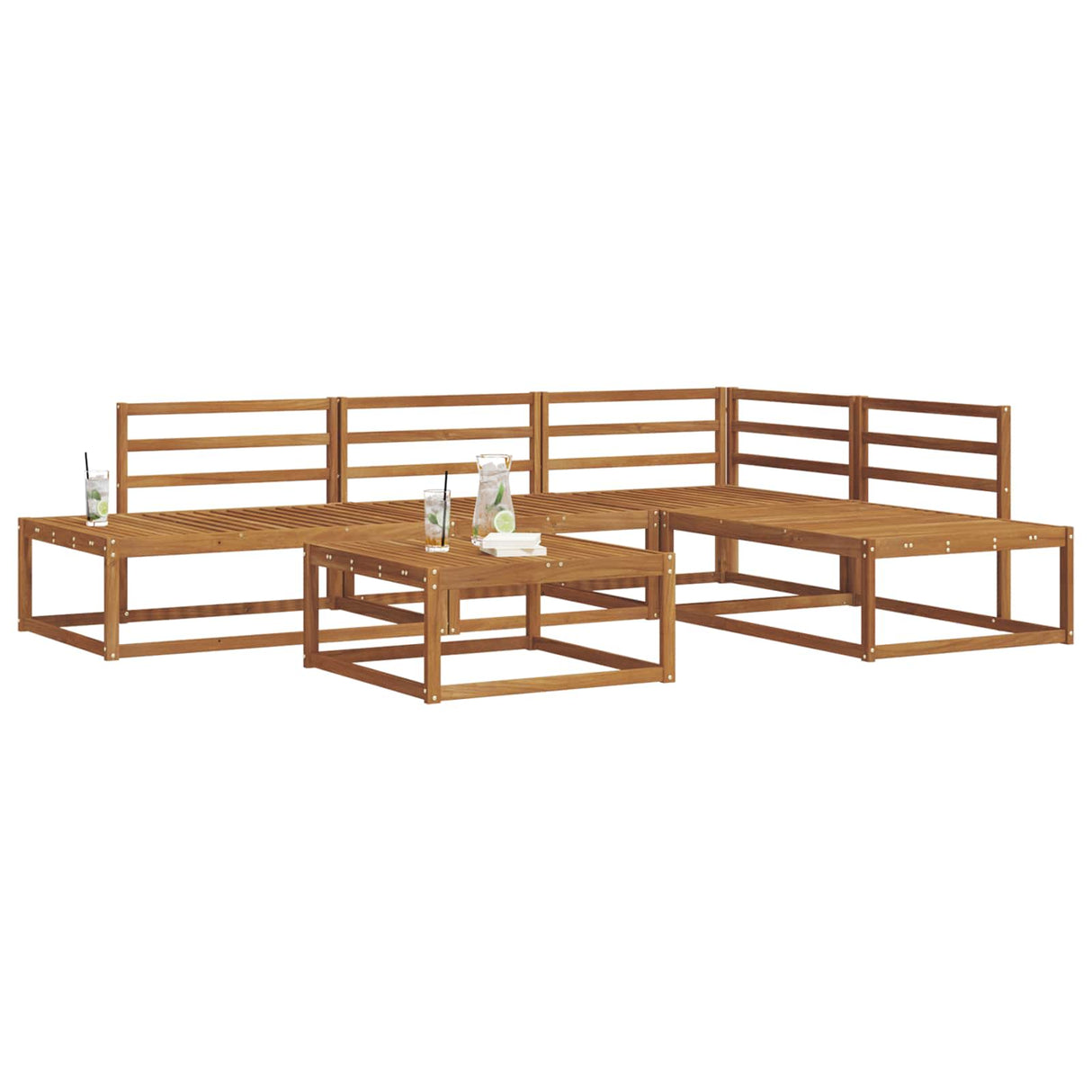 vidaXL Buiten bank set 5 Stuk Naturel Massief Acacia Hout