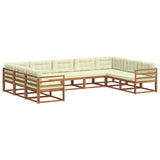 vidaXL Outdoor Sofa Set 9 pcs Natural Solid Acacia Wood