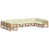 vidaXL Buiten bank set 10 pcs Naturel Massief Acacia Hout