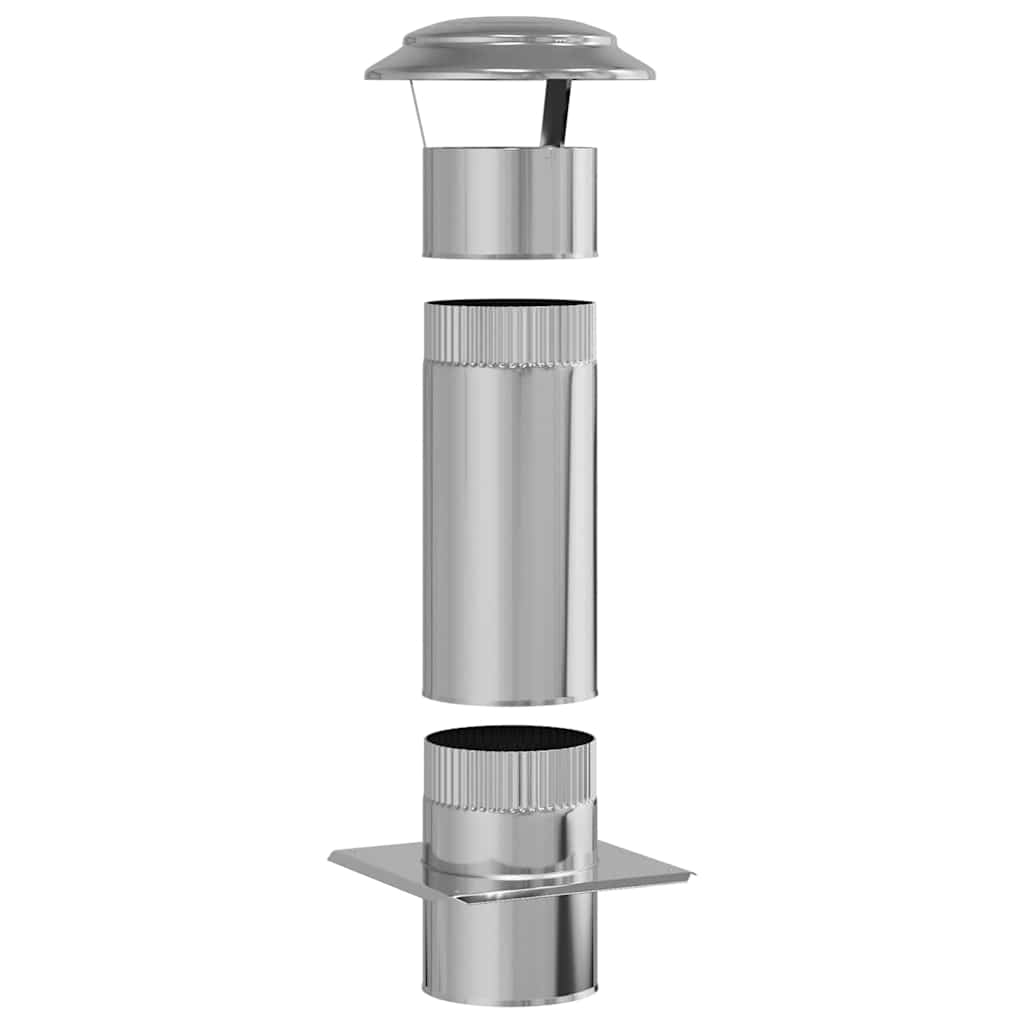 vidaXL Schouw Verlengstuk Zilver 25 x 25 x 65 cm Roestvrij staal