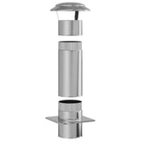 vidaXL Schouw Verlengstuk Zilver 25 x 25 x 65 cm Roestvrij staal