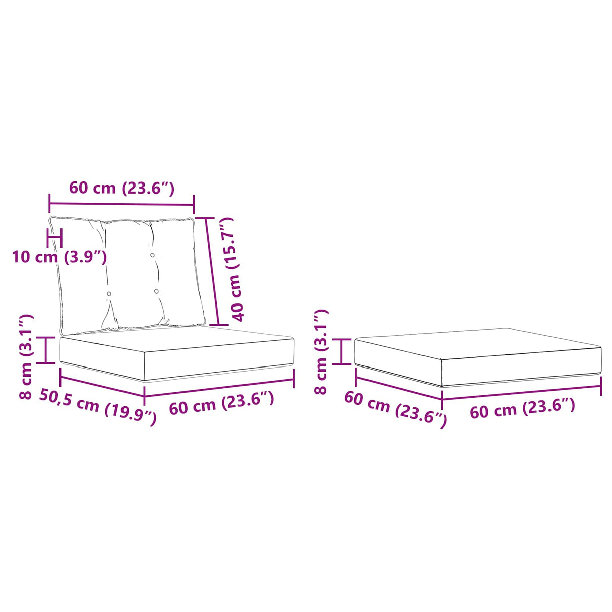 vidaXL Buiten bank set met kussen 5 pcs Natuurlijk en Crème