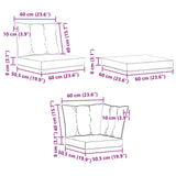 vidaXL Buiten bank set met kussen 6 pcs Natuurlijk en Crème