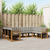 vidaXL Buiten bank set 9 pcs Natuurlijk en Crème Massief Acacia Hout