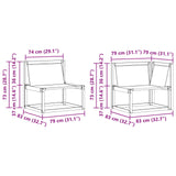vidaXL Buiten bank set met kussen 8 pcs Natuurlijk en Crème