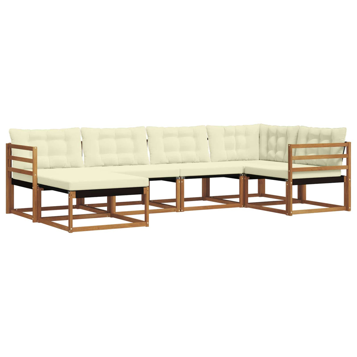 vidaXL Outdoor Sofa Set 18 pcs Natural and Cream Solid Acacia Wood