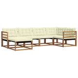 vidaXL Outdoor Sofa Set 18 pcs Natural and Cream Solid Acacia Wood
