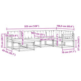 vidaXL Outdoor Sofa Set 18 pcs Natural and Cream Solid Acacia Wood
