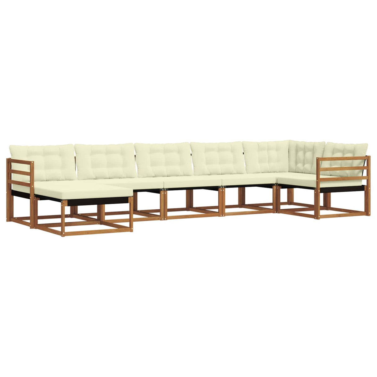 vidaXL Outdoor Sofa Set 21 pcs Natural and Cream Solid Acacia Wood