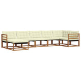 vidaXL Outdoor Sofa Set 21 pcs Natural and Cream Solid Acacia Wood