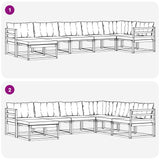 vidaXL Outdoor Sofa Set 21 pcs Natural and Cream Solid Acacia Wood