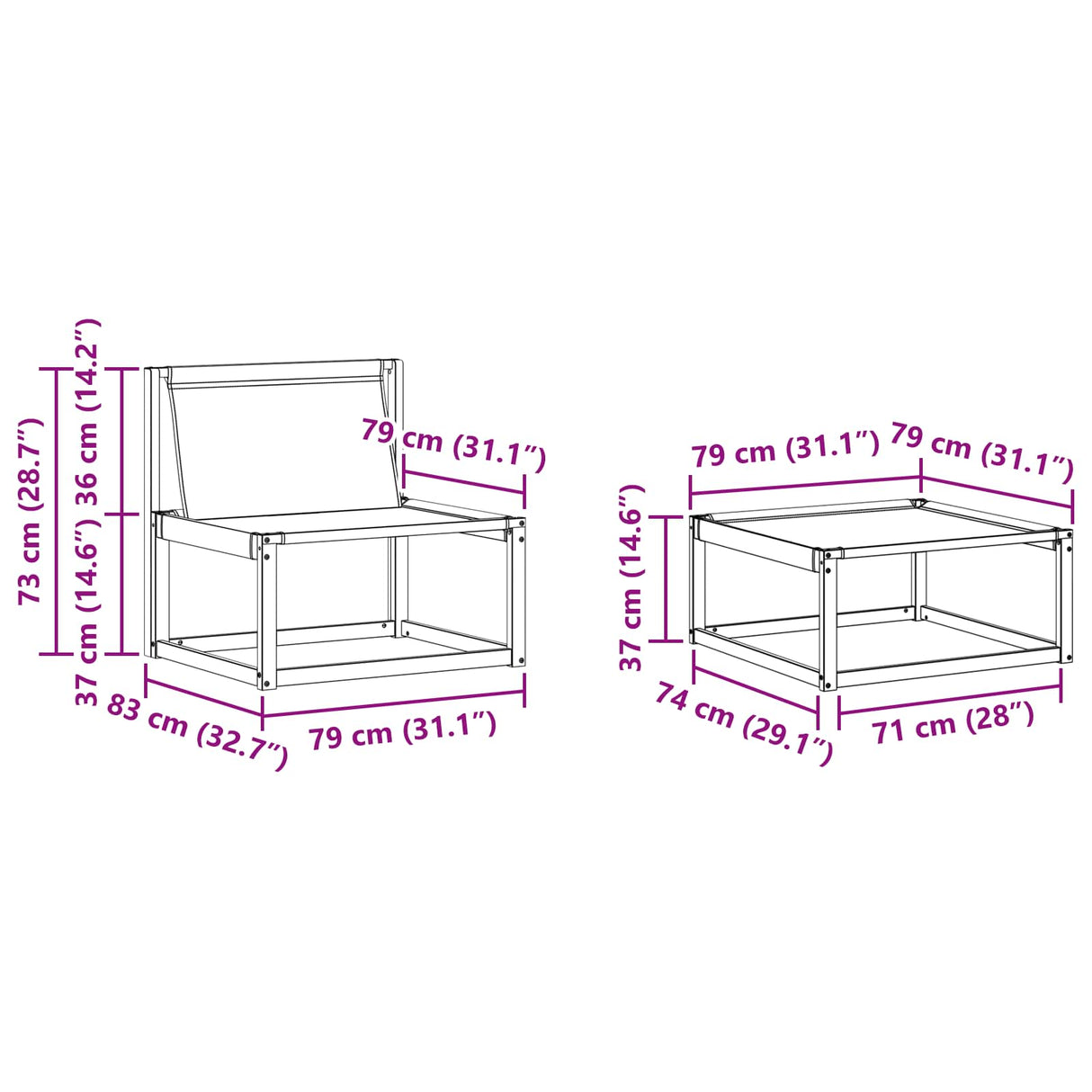 vidaXL Outdoor Sofa Set with Cushions 6 pcs Natural and Cream
