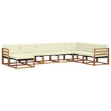 vidaXL Outdoor Sofa Set 24 pcs Natural and Cream Solid Acacia Wood