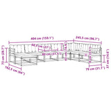 vidaXL Outdoor Sofa Set 24 pcs Natural and Cream Solid Acacia Wood