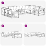 vidaXL Buiten bank set met kussen 9 pcs Natuurlijk en Crème